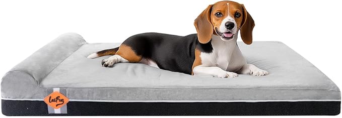 Laifug Orthopedic Dog Beds for Large Dogs,3" Memory Foam Dog Beds,Durable Water Proof Liner Removable and Washable, Nonskid Bottom,Grey Slate Grey 40"x25"x5.5" by Laifug