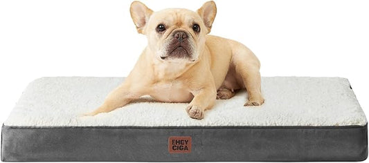 EHEYCIGA Orthopedic Dog Beds, Egg Crate Dog Bed Pet Mat with Washable Removable Cover, All Size Dogs | Egg Crate Foam Support, Durable Oxford fabric, Non-Slip Bottom, Machine Washable, Soft Waterproof Plush Pet Bed Mat For Crate by EHEYCIGA