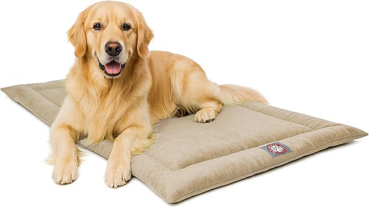 Majestic Pet Orthopedic Memory Foam Dog Crate Mat - Plush Pet Bed Pad for Crates & Kennels | USA Crafted | 42"x26" Villa Pearl by MajesticPet