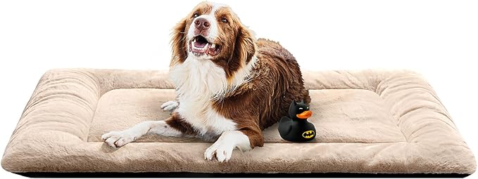 Dog Beds Crate Pad for Extra Large Dogs Ultra Soft Dog Crate Bed Washable & Anti-Slip Kennel Pad for Dogs Cozy Sleeping Mat,Cream 48inch | Ultra Soft Kennel Pad,Anti-Slip Bottom,Fits for Most Metal Crates,Comfortable Sleeping Pet Mat by VERZEY