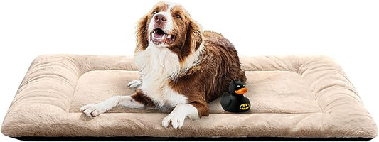 Dog Beds Crate Pad for Extra Large Dogs Ultra Soft Dog Crate Bed Washable & Anti-Slip Kennel Pad for Dogs Cozy Sleeping Mat,Cream 48inch | Ultra Soft Kennel Pad,Anti-Slip Bottom,Fits for Most Metal Crates,Comfortable Sleeping Pet Mat by VERZEY