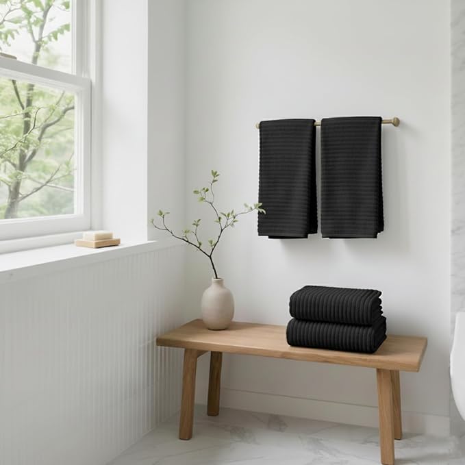 2 Piece Bath Sheets, 40"x80" Microfiber Bath Towels, Black | Extra-large size, Quick dry, Highly Absorbent, Lint Free，shower towels for bathroom gym spa，Big and Tall users - Image 2