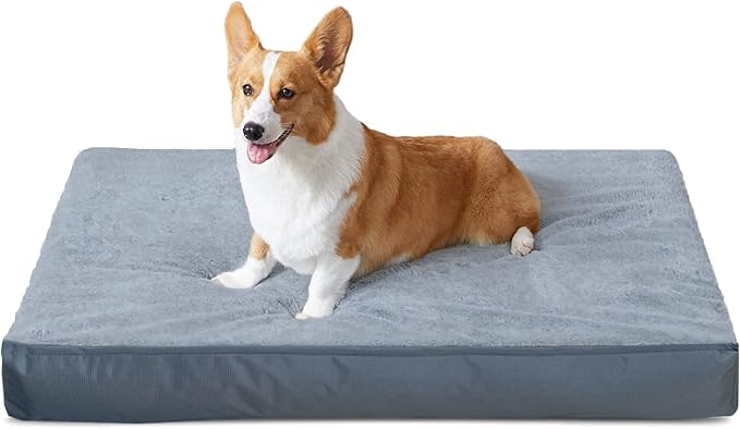 Dog Bed Cover 41L x 27W x 4H Inch,Heavy Duty Durable Waterproof Fluffy Soft Short Plush Replacement Dog Bed Covers,Washable Removable Pet Bed Mattress Cover with Zipper.Grey,Cover Only. - Image 8
