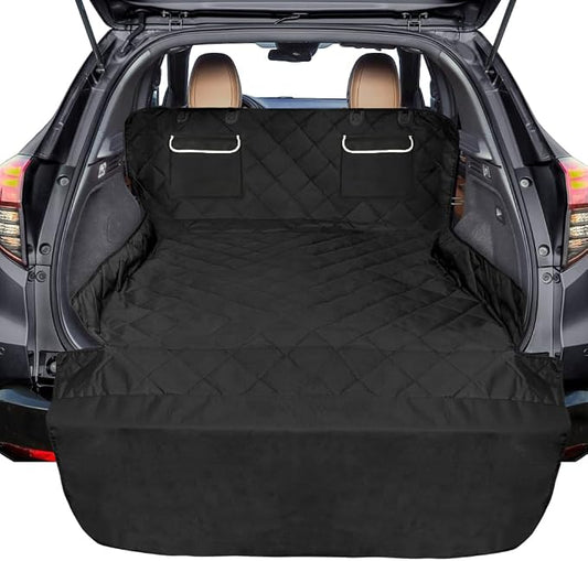 F-color SUV Cargo Liner for Dogs - Heavy Duty Cargo Cover for Mid-Size SUVs | Water Resistant, Bumper Flap, Non-Slip Mat, Car Trunk Dog Car Seat Cover Prevents Scratches Pet Hair Mud Dirt for Sedans Vans by F-color