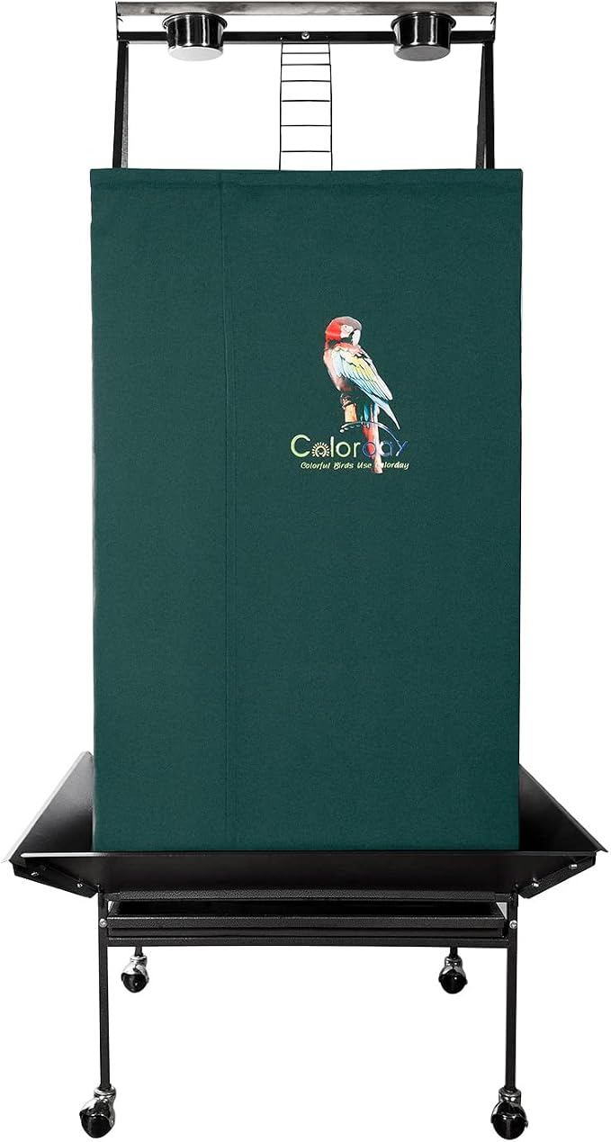 Colorday Good Night Bird Cage Cover for Large Bird Cage with Play Top (Patented), Green 68" by Colorday
