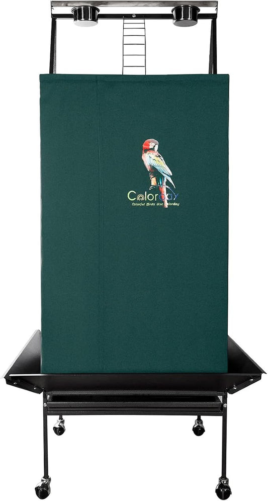 Colorday Good Night Bird Cage Cover for Large Bird Cage with Play Top (Patented), Green 68" by Colorday