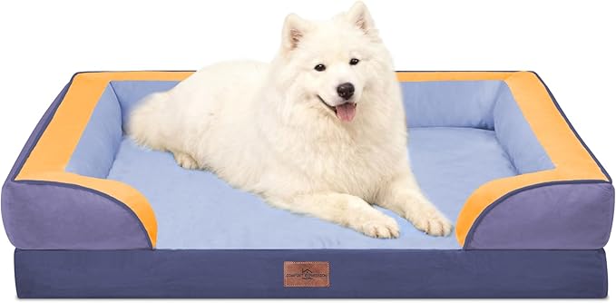 Comfort Expression Orthopedic Dog Beds for Large Sized Dog with Bolster | Waterproof Dog Couch Bed with Washable Cover & Non-Slip Bottom, Supportive Egg Crate Foam Large Pet Bed, 36x27 Inch - Image 8