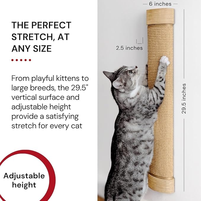 7 Ruby Road Wall Mounted Cat Scratcher, Replaceable Sisal Scratching Post | For Indoor Cats & Large Breeds — 29.5" Tall, Solid Pine with Natural Woven Sisal, No Glue or Staples, Easy Wall Mount - Image 4