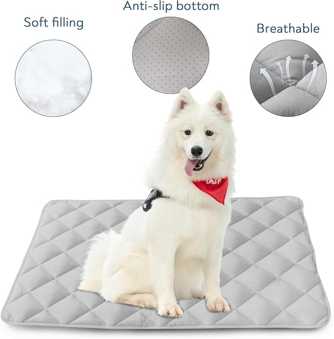 Magik & Kover Dog Crate Pad 2 Pack (36" x 23"), Soft Dog Crate Mat with Anti-Slip Bottom, Machine Washable Kennel Pad, Fits 36 Inch, Grey | Fits 36 Inch Crate, Soft, Machine Washable, Kennel Pad - Image 2