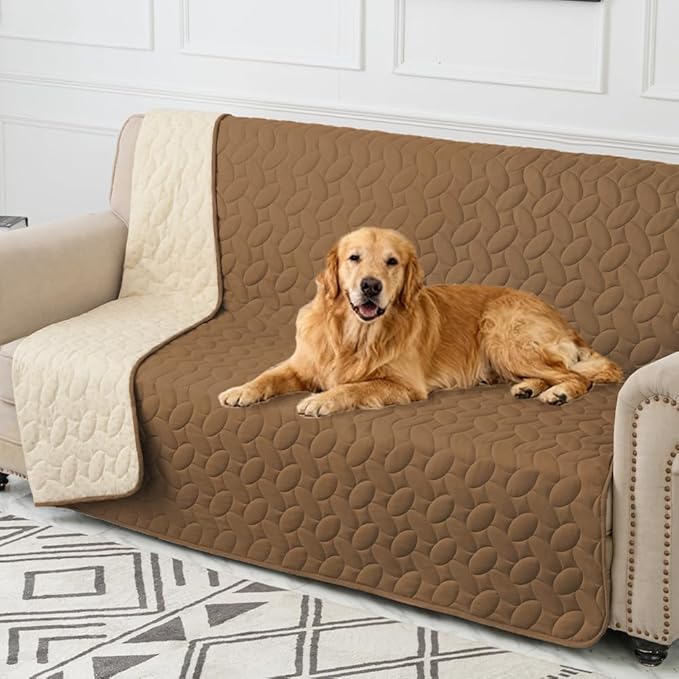 Ameritex Waterproof Pet Bed Cover Anti-Slip Dog Bed Blanket for Sofa and Furniture Waterproof New Pattern Design (Camel, 82x82 Inch (Pack of 1)) by Ameritex