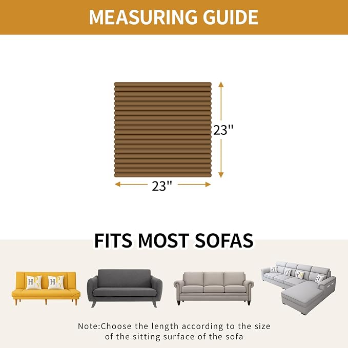 Deep Dream Couch Armrest Covers for Sofa, Soft Faux Fur Waterproof Couch Arm Covers Set of 2, Washable Recliner Chair Arm Cover Protector (Khaki, 23" x 23" 2 Pack) - Image 2