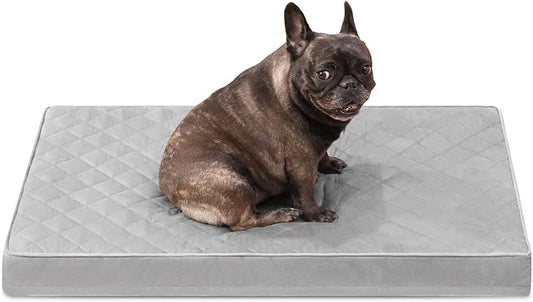 NUPIDA Orthopedic Dog Beds for Medium Dogs Waterproof Dog Bed for Crate, with Removable Washable Cover and Non-Slip Bottom, 29x18 Inch, Light Gray by NUPIDAPet%E2%80%99sHome