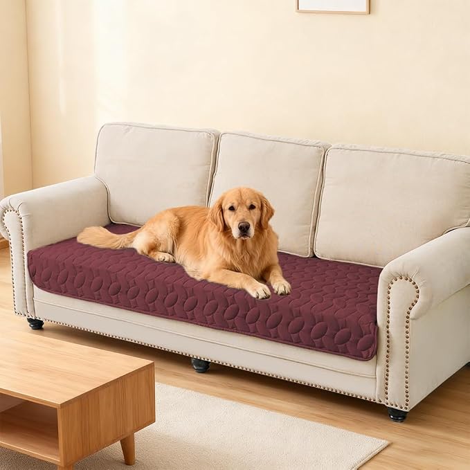 Ameritex Waterproof Pet Bed Cover Anti-Slip Dog Bed Blanket for Sofa and Furniture Waterproof New Pattern Design (Burgundy, 30x53 Inch (Pack of 1)) - Image 6