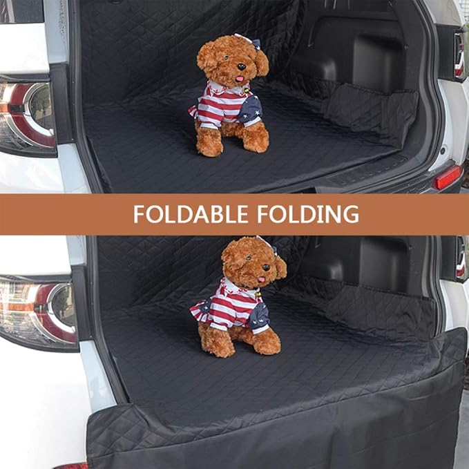 SUV Cargo Liner for Dogs Waterproof Nonslip Car Pet Seat Covers Back Seat with Bumper Flap Protector Washable Boot Cover Mats for Cars SUVs Vans Trucks (Black) - Image 3
