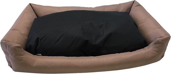 Tough Durable Oxford Waterproof Fabric Covered 2-Piece Polyester Filling Pillow Pet Bed for Small to Extra Large Dog (48x30 inches, Brown) by Unknown