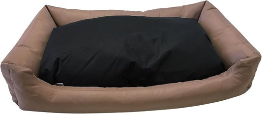 Tough Durable Oxford Waterproof Fabric Covered 2-Piece Polyester Filling Pillow Pet Bed for Small to Extra Large Dog (48x30 inches, Brown) by Unknown