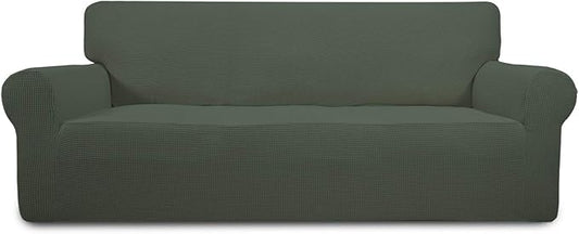 Easy-Going Stretch Oversized Sofa Couch Slipcover Washable Olive Green | 1-Piece Extra large Sofa Cover Furniture Protector Couch Soft with Bottom for Kids, Polyester Spandex Jacquard by Easy-Going
