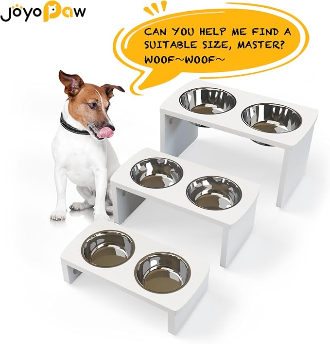 Elevated Dog Bowls, Waterproof Raised Dog Bowl for Medium & Large Dogs, HIPS Poly Lumber Stand with 2 Stainless Steel Bowls, Indoor & Outdoor Use (10'' Tall–48 oz Bowl, White) - Image 7