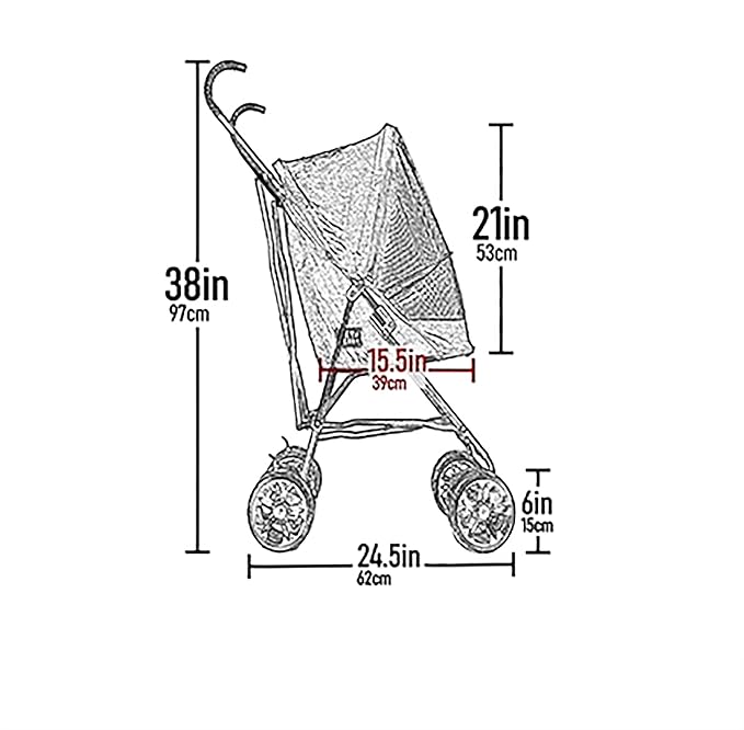 Pet Gear Travel Lite Plus Stroller, Compact, Easy Fold, No Assembly Required, Large Wheels for Cats and Dogs up to 15 pounds, New Rose Pink