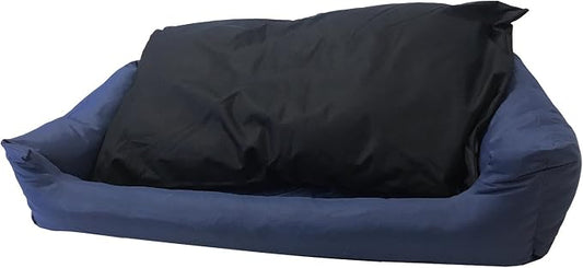 Tough Durable Oxford Waterproof Fabric Covered 2-Piece Polyester Filling Pillow Pet Bed for Small to Extra Large Dog (54x37 inches, Navy) by Unknown