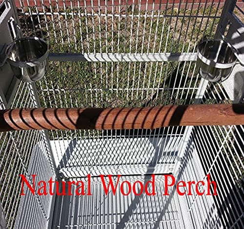 Extra Large Wrought Iron Open/Close Play Top Bird Parrot Cage, Include Metal Seed Guard Solid Metal Feeder Nest Doors Overall Dimensions: 35.25" Wx29.5"x62"H(with Seed Skirt) - Image 8