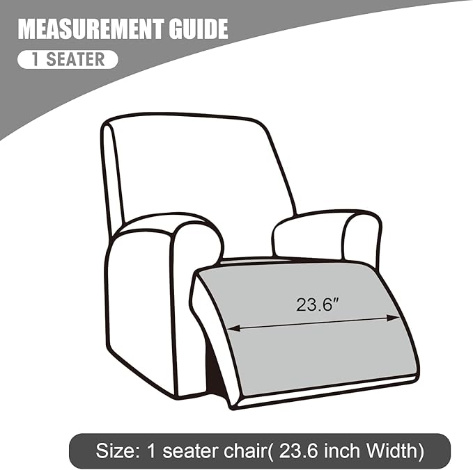 Genina Waterproof Recliner Chair Covers, Recliner Cover for Dog Pets Friendly, Washable Antislip Reclining Chair Cover Furniture Protector, Sofa Slipcover for Living Room(23.6inch/Navy Blue) - Image 4