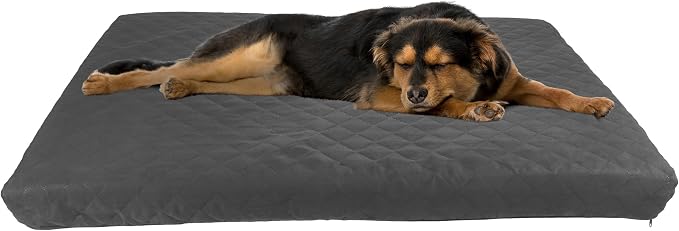 Waterproof Dog Bed - 2-Layer Memory Foam Pet Pad with Removable Machine Washable Cover - 44x35 Crate Mat for Dogs or Puppies by PETMAKER (Gray) by PETMAKER