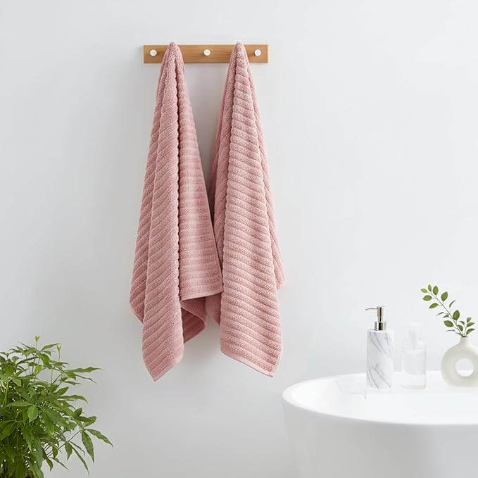 2 Piece Bath Sheets, 40"x80" Microfiber Bath Towels, Pink | Extra-large size, Quick dry, Highly Absorbent, Lint Free，shower towels for bathroom gym spa，Big and Tall users - Image 4
