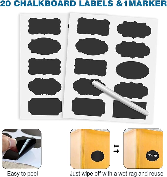 VERONES Large Tall Airtight Food Storage Containers, 10 PACK Containers Set | Plastic Airtight Kitchen & Pantry Organization, Ideal for Flour & Sugar Plastic Canisters with Labels - Image 6