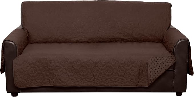 Furhaven Waterproof & Non-Slip Sofa/Couch Cover Protector for Dogs, Cats, & Children - Quilted Paw Print Living Room Furniture Cover - Espresso, Sofa - Image 3