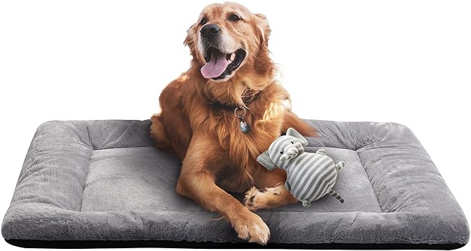 Dog Beds Crate Pad for Medium/Large Dogs Fit Dog Crates,Washable & Anti-Slip Kennel Pad for Dogs Cozy Sleeping Mat,Gray 42inch | Ultra Soft Kennel Pad,Anti-Slip Bottom,Fits for Most Metal Crates,Comfortable Sleeping Pet Mat by VERZEY
