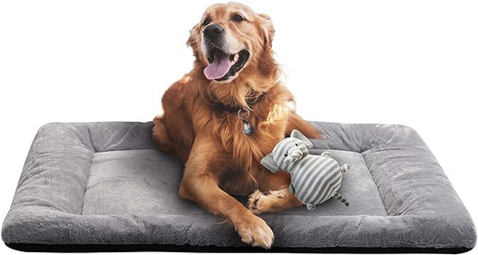 Dog Beds Crate Pad for Medium/Large Dogs Fit Dog Crates,Washable & Anti-Slip Kennel Pad for Dogs Cozy Sleeping Mat,Gray 42inch | Ultra Soft Kennel Pad,Anti-Slip Bottom,Fits for Most Metal Crates,Comfortable Sleeping Pet Mat by VERZEY