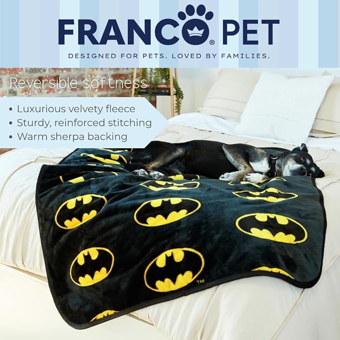 Batman DC Comics Waterproof Dog Bed Cover, Large 40x50 Pet Blanket for Furniture Bed Couch Sofa, (Officially Licensed) by Franco - Image 5