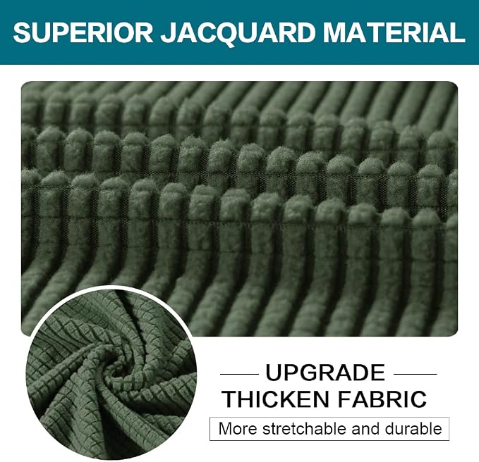 Turquoize 3 Piece Sofa Covers for 2 Cushion Couch Sofa Slipcover Soft Couch Cover for Dogs-Washable Sofa Furniture Covers with 2 Individual Cushion Covers,(Loveseat, Bronze Green) - Image 3