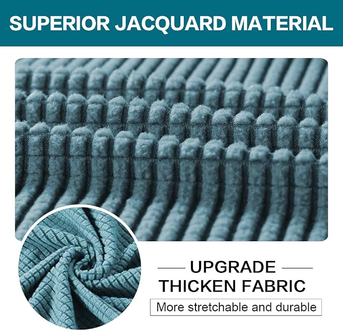 Turquoize 3 Piece Sofa Covers for 2 Cushion Couch Sofa Slipcover Soft Couch Cover for Dogs-Washable Sofa Furniture Covers with 2 Individual Cushion Covers (2 Cushion Sofa, Storm Blue) - Image 3