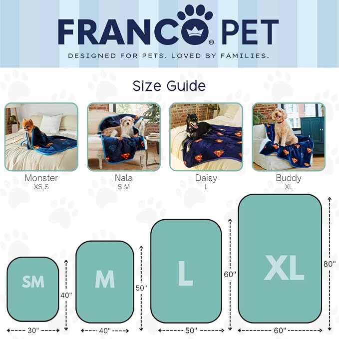 Superman DC Comics Waterproof Dog Bed Cover, Large 50x60 Pet Blanket for Furniture Bed Couch Sofa, (Officially Licensed) by Franco - Image 3