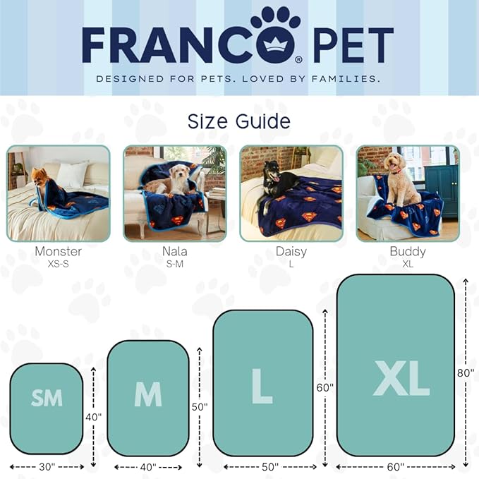 Superman DC Comics Waterproof Dog Bed Cover, Large 40x50 Pet Blanket for Furniture Bed Couch Sofa, (Officially Licensed) by Franco - Image 3