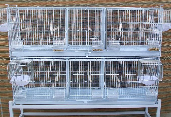 Extra Large 38"x11"x15"H Stackable Breeder Bird Flight Triple Cage Side Breeding Nest Box Door Double Removable Center Dividers with Removable Rolling Stand - Image 7