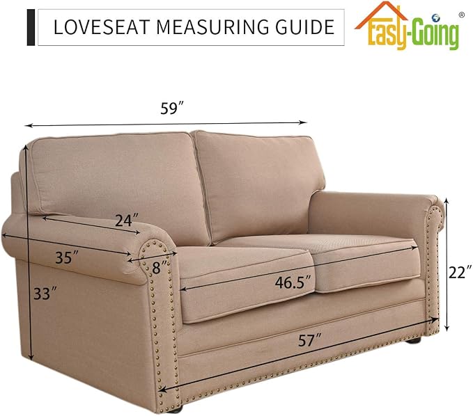 Easy-Going Stretch Loveseat Couch Covers Washable Christmas Red | 1-Piece Loveseat Covers for 2 Cushion Couch Furniture Protector RV Sofa Slipcover Soft with Bottom for Kids Pets - Image 7