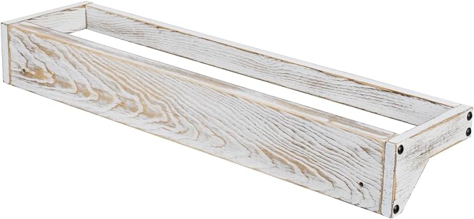 MyGift Set of 4 Shabby White Washed Solid Wood Hanging Shoe Storage Organizer Racks, Wall Mounted Space Saving Footwear Holder for Closet, Mudroom, Entryway, Holds 8 Pairs - Image 6