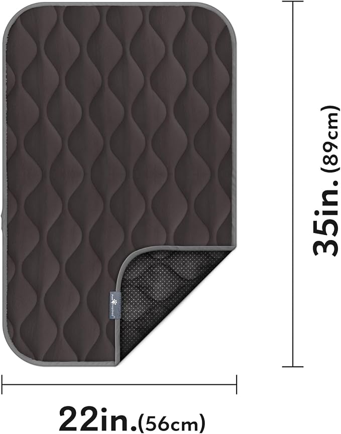 Paw Inspired Washable Padded Crate Mats for Dogs, Gray, 35x22 Inch | Fits 36-inch Kennels, Leakproof, Waterproof Bottom, Plush Dog Pad, Pet Bed - Image 2