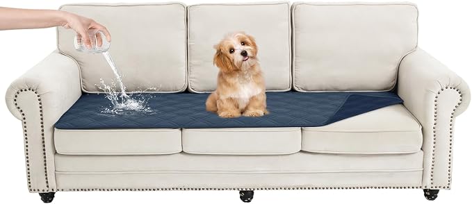 100% Waterproof Dog Bed Cover Pet Blanket(30"x71"),7-Layer Reversible Washable Sofa Couch for Furniture Car (Berlin Blue+Navy Blue) by Unknown