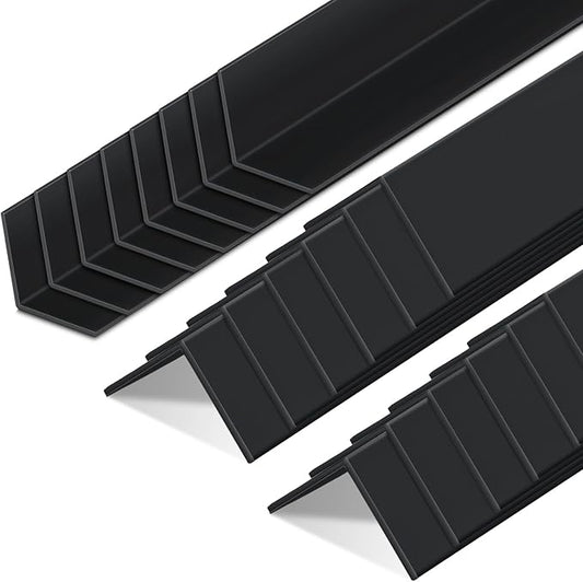 Sasylvia 20 Pcs 1 x 48 Inches Wall Corner Protector Guards, Avoid Scratching Scuffs, Black Vinyl Corner Trim Molding, Easy Install & Cleaning for Door Countertop Furniture Cabinet Protection by Sasylvia