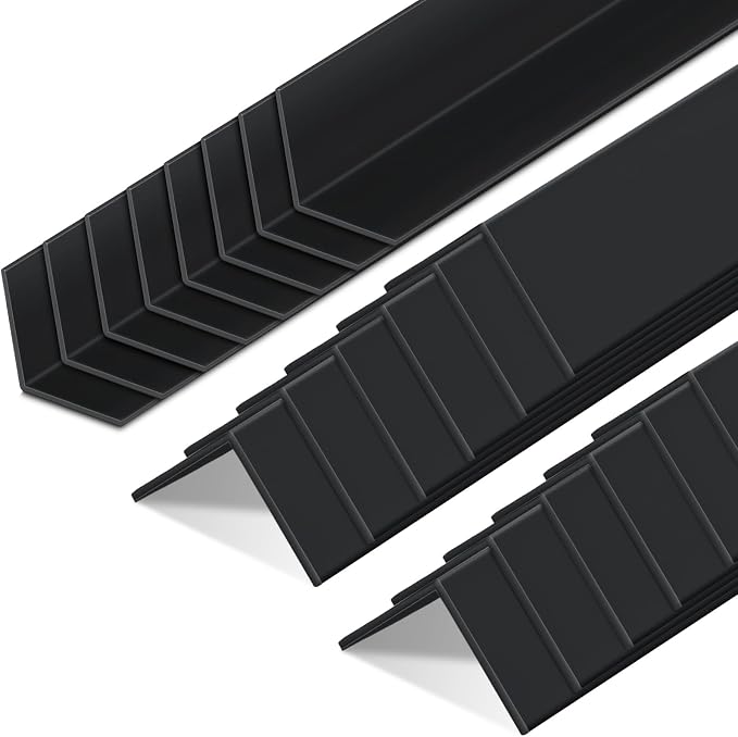 Sasylvia 20 Pcs 1-1/8 x 48 Inches Wall Corner Protector Guards, Avoid Scratching Scuffs, Black Vinyl Corner Trim Molding, Easy Install & Cleaning for Door Countertop Furniture Cabinet Protection by Sasylvia