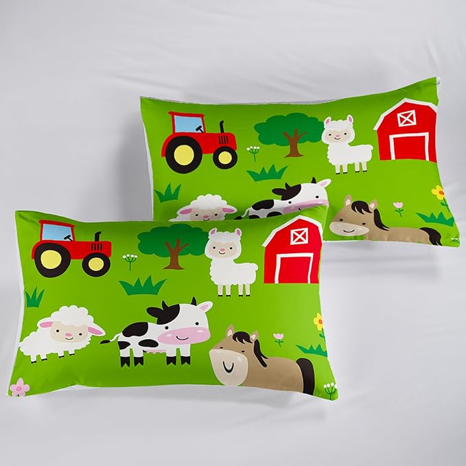 QOOMO Farm Animal Comforter,Pig Cow Sheep Comforter Set for Kids Teens Girls Boys,3Pcs Bedding Set Printed Comforter with 2 Pillowcases,Down Alternative,Soft and Lightweight，Twin Size - Image 6