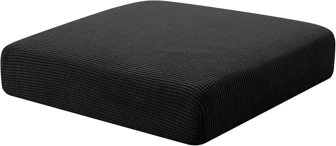 Hokway Couch Cushion Covers Stretch Cushion Covers Sofa Seat Cushion Slipcover Cushion Protector(Black, Small) by Hokway