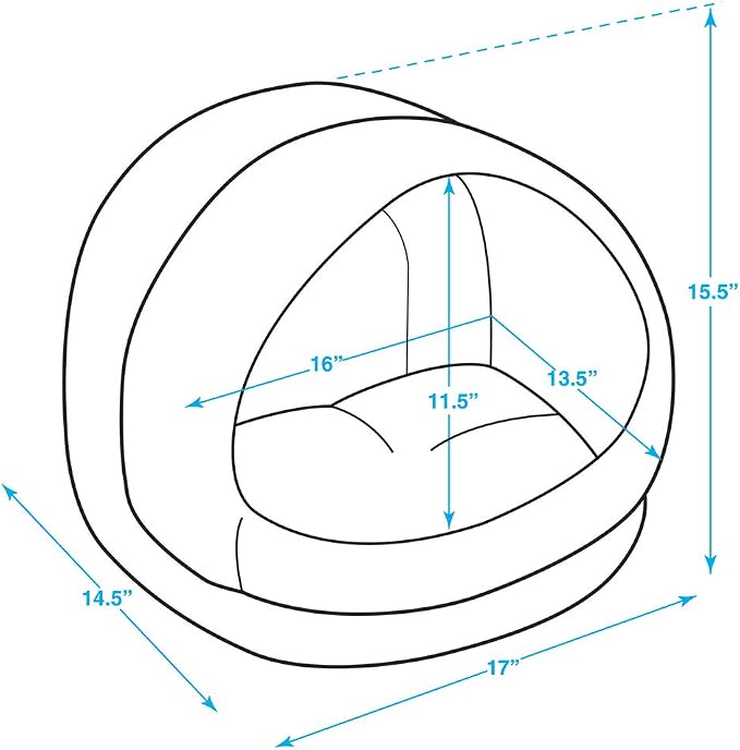 Best Pet Supplies Cat Bed for Indoor Cat, Domed Tent House with Removable Pillow, Covered Cat Cave for Small Dog, Puppies and All Breeds of Cats - Gray, 17 x 15 x H:14" - Image 4