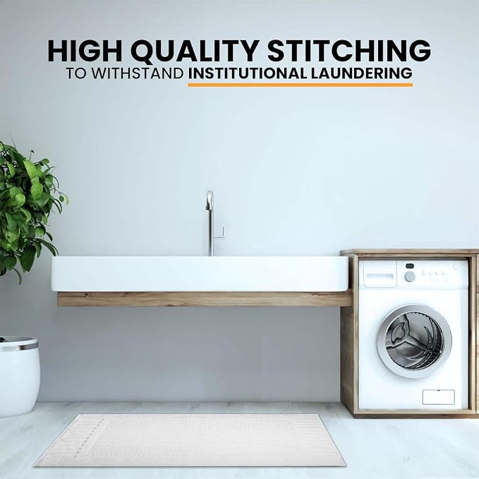 belem Luxury Bath Mats Bulk 22x34 – 60 Pack 100% Cotton White Bath Mat – Super Absorbent, Quick-Drying – Ultra Plush & Machine Washable – Ideal for Hotels & Spas - Image 6