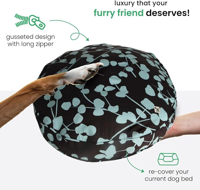 Molly Mutt Petite Dog Duvet Cover - Round - Your Hand in Mine Print - Measures 20’’ x 4’’ - 100% Cotton - Durable - Breathable - Sustainable - Machine Washable Dog Bed Cover - Pre-Shrunk - Image 5