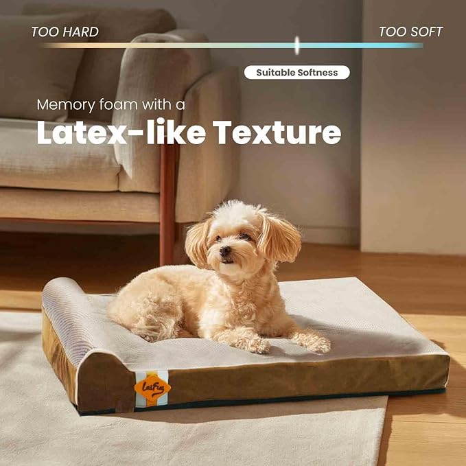 Laifug Orthopedic Dog Beds for Large Dogs,3" Memory Foam Dog Beds,Durable Water Proof Liner Removable and Washable, Nonskid Bottom, Brown 34"x22"x5.5" - Image 2
